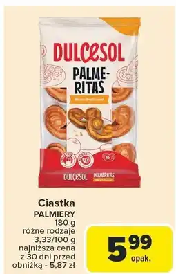 Carrefour Ciastka palmiery DULCESOL oferta