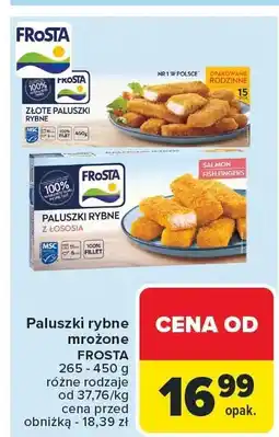 Carrefour Paluszki rybne mrożone Frosta oferta
