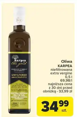 Carrefour Oliwa z oliwek extra virgin niefiltrowana Karpea oferta