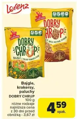 Carrefour Bajgle, krakersy, paluchy Dobry Chrup Lorenz oferta