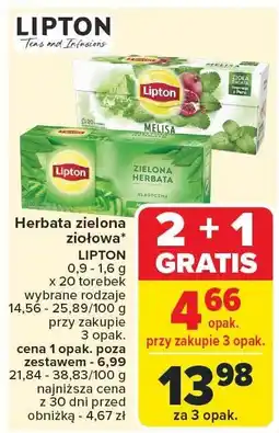 Carrefour Herbata zielona Lipton oferta