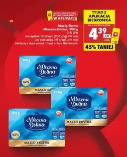 Biedronka Masło Ekstra Mleczna Dolina 200 g oferta