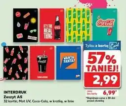 Kaufland Zeszyt a5 32 k. mat uv linia coca-cola Interdruk oferta