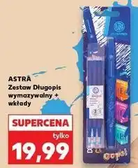 Kaufland Długopis ścieralny oops! niebieski + 2 wkłady Astra oferta