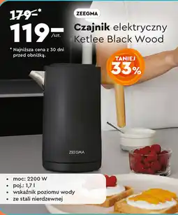 Biedronka ZEEGMA Czajnik elektryczny Ketlee Black Wood oferta