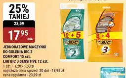 bi1 JEDNORAZOWE MASZYNKI DO GOLENIA BIC 2 COMFORT 15 szt. LUB BIC 3 SENSITIVE 12 szt. oferta