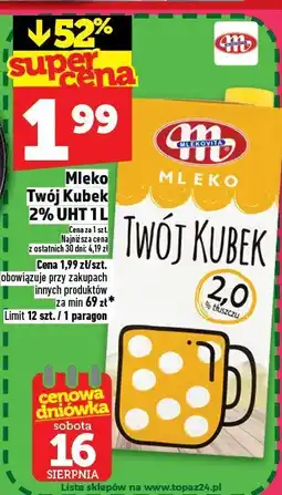 Topaz Mleko Twój Kubek 2% Mlekovita oferta