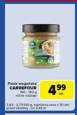 Carrefour Express Pasta hummus CARREFOUR różne rodzaje oferta