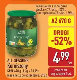 ALDI Ogórki korniszony All Seasons oferta