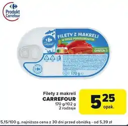 Globi Filety z makreli Carrefour w sosie pomidorowym oferta