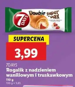 Lidl 7DAYS Rogalik z nadzieniem waniliowym i truskawkowym oferta