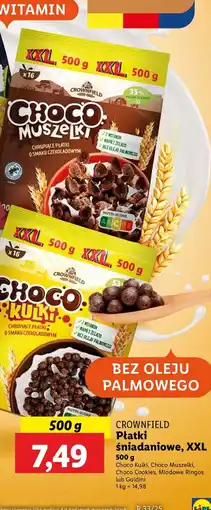 Lidl Płatki śniadaniowe XXL choco kulki Crownfield oferta