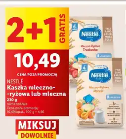 Lidl Kaszka mleczno-ryżowa, różne rodzaje Nestlé oferta