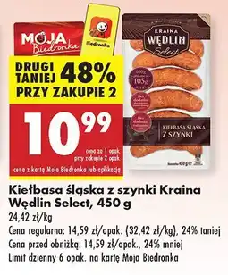 Biedronka Kiełbasa śląska z szynki Kraina Wędlin Select oferta