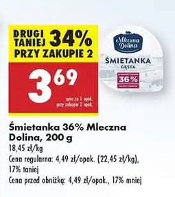Biedronka Śmietanka 36% Mleczna Dolina oferta