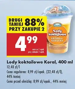 Biedronka Lody koktajlowe Koral oferta