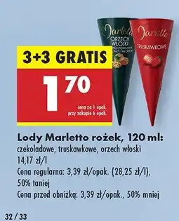 Biedronka Lody Marletto rożek oferta