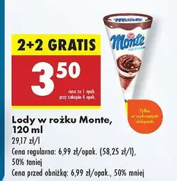 Biedronka Lody w rożku Monte oferta