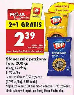 Biedronka Słonecznik prażony Top solony, niesolony oferta