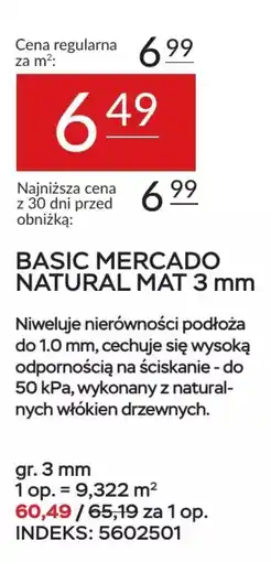 Abra BASIC MERCADO NATURAL MAT 3 mm oferta