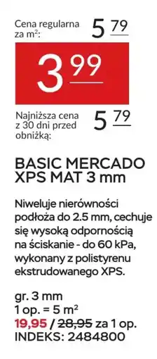 Abra BASIC MERCADO XPS MAT 3 mm oferta
