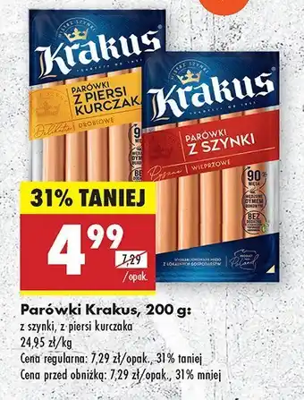 Biedronka Parówki z piersi kurczaka Krakus oferta