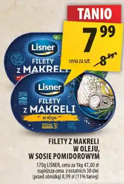 Arhelan Filety z makreli w oleju w sosie pomidorowym Lisner oferta