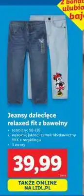 Lidl Jeansy dziecięce relaxed fit z bawełny oferta