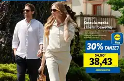 Lidl LIVERGY Koszula męska z lnem i bawełną oferta