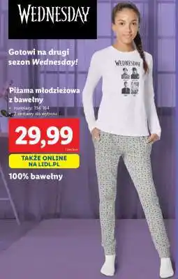 Lidl Piżama młodzieżowa z bawełny oferta