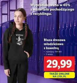 Lidl Bluza dresowa młodzieżowa z bawełną oferta