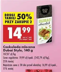 Biedronka Czekolada mleczna Dubai Style, 140 g oferta