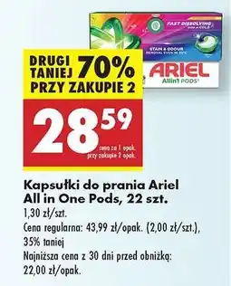 Biedronka Kapsułki do prania Ariel All in One Pods, 22 szt oferta