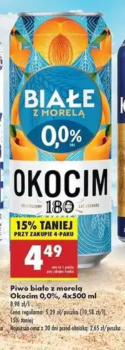 Biedronka Piwo Okocim Białe Z Morelą 0.0% oferta