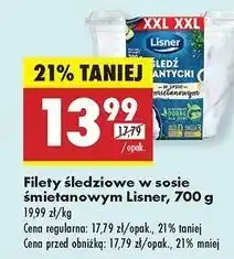 Biedronka Filety śledziowe w sosie śmietanowym Lisner oferta