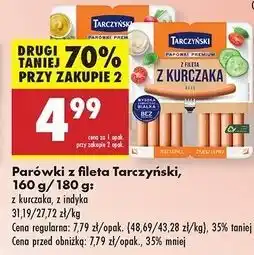 Biedronka Parówki z fileta indyka Tarczyński oferta