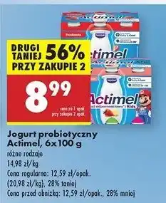 Biedronka Jogurt kids truskawka i banan Danone Actimel oferta