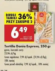 Biedronka Tortilla kurczak curry Danie Express oferta