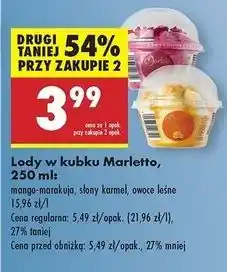 Biedronka Lody w kubku owoce leśne Marletto oferta