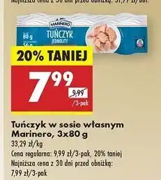 Biedronka Tuńczyk jednolity w sosie własnym Marinero oferta