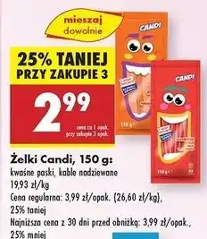 Biedronka Żelki paski kwaśne pomarańczowe Candi (Biedronka) oferta