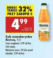 Biedronka Sok mandarynkowy Riviva oferta