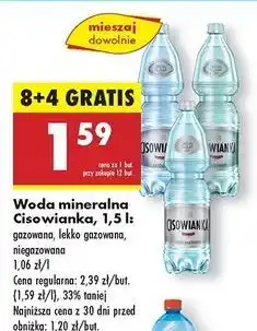 Biedronka Woda lekko gazowana Cisowianka oferta