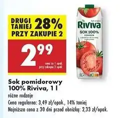Biedronka Sok pomidorowy 100% Riviva oferta