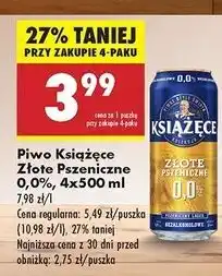 Biedronka Piwo Książęce Złote Pszeniczne 0.0% oferta