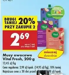 Biedronka Mus jabłko-wiśnia-jagoda kamczacka Vital Fresh oferta