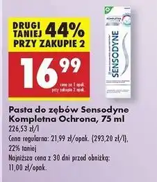Biedronka Pasta do zębów advanced whitening Sensodyne Complete Protection oferta