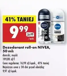 Biedronka Antyperspirant silky smooth Nivea Invisible Black & White oferta
