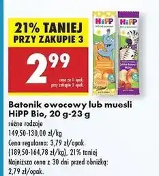 Biedronka Baton jabłka-wanilia z maślanymi ciasteczkami bio Hipp Owocowy Przyjaciel oferta