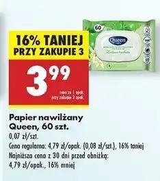 Biedronka Papier toaletowy nawilżany zielona herbata Queen oferta